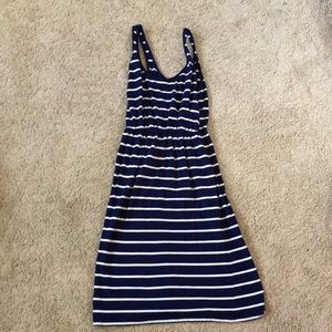 Navy with white stripes dress